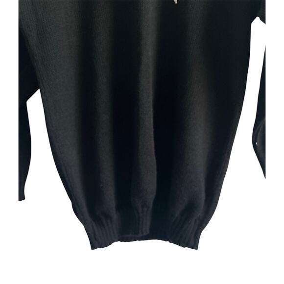 Vintage USA Black V Neck Cottagecore Lace Bib Collar Sweater - Picture 3 of 6